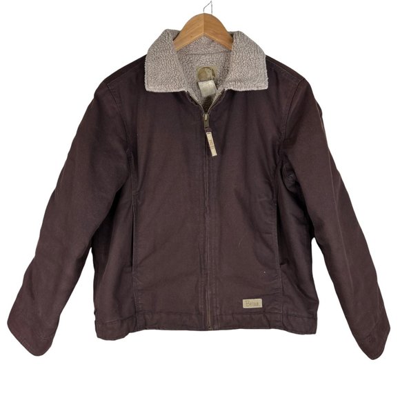 Berne Other - Berne Vintage Duck Canvas Sherpa Lined Chore Coat Jacket Brown Poly Men's S